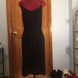 Forever 21 Black Long Dress with Tie Waist